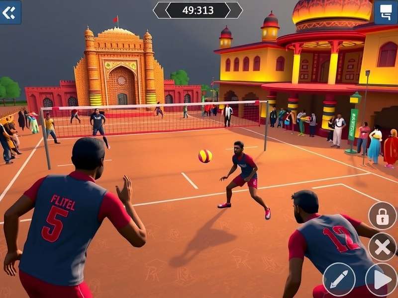 Delhi Volley Pioneers gameplay screenshot showing volleyball action